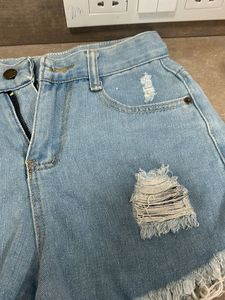 Distressed Denim Shorts