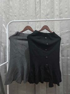 Cute Knit Button Skirt