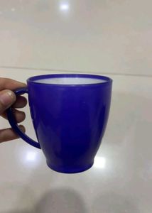 2 Blue Cups with Unique Handles
