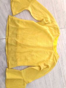 Yellow Ribbed Top