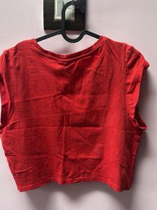 Red Val D'Isere Crop Top