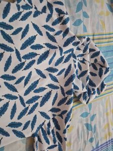 Blue Leaf And White Combined Hoodie.