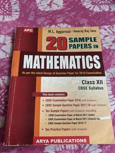 M.L. Aggarwal Mathematics Sample Papers Class XII