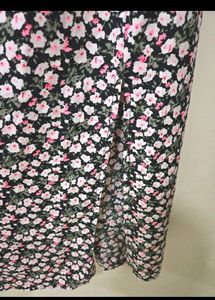 Black Floral A-line Dress