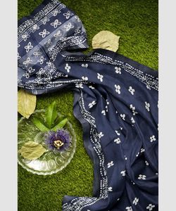 Elegant Blue Printed Saree