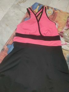 Pink & Black Swim Dress