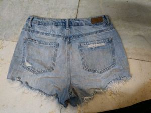 Distressed Denim Shorts