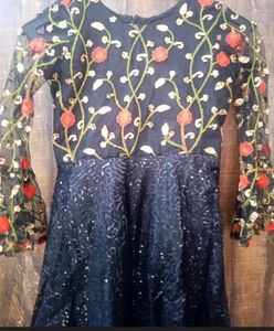 Elegant Black Embroidered Gown