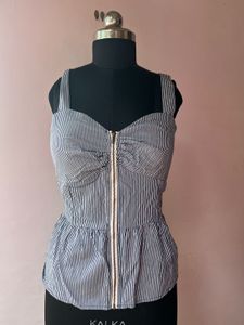 Stripped Peplum Top