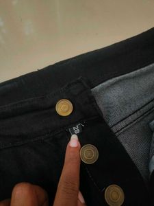 Miss Chase Black fit Denim Jeans with buttons