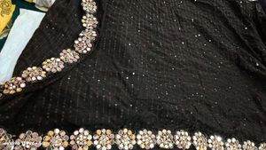 Embellished black saree