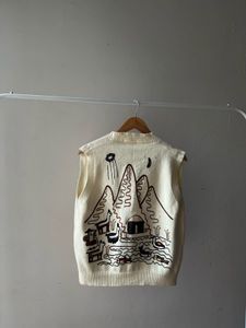 Embroidered Spring  Creamish White VEST