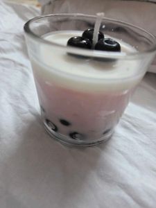 Strawberry Milk Boba Tea Candle(free Daizy Candle)