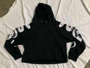 Snake cropped hoodie