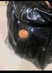 Mimco Black Leather Shoulder Bag