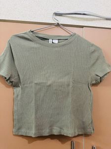 Green Colour Crop Top