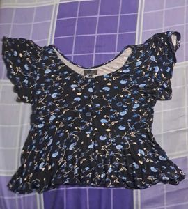 Floral Print Peplum Top