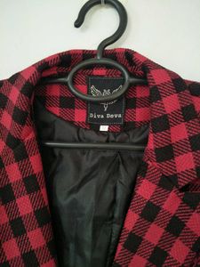 Checked Textured Blazer
