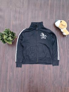 Black Zip-Up Track Jacket