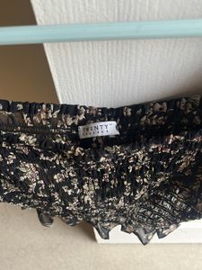 Floral Black Top