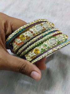 Colorful Crystal Bangle Set