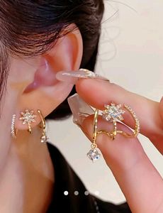Sparkling Gold Tone Ear Cuffs