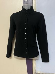 KAZO BRANDED Black DESIGNER Button Top