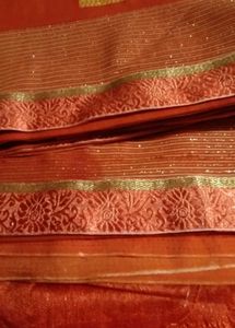 Elegant Red Floral Saree with Blouse