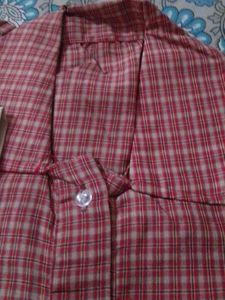 Red Checked Kurta Set girls school uniform