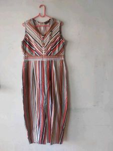 Striped Sleeveless Jumpsuit