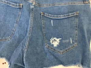 Extensive Ripped Denim Shorts