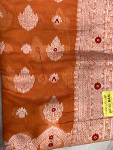Orange Banarasi Saree