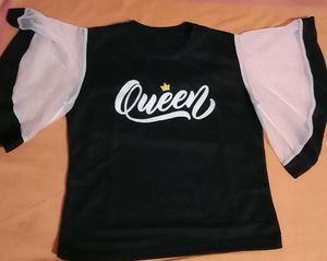 Trendy Women Queen Graphic Print Top