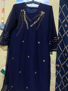 Elegant Navy Blue Kurta Set