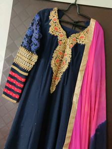 Blue Pink Anarkali
