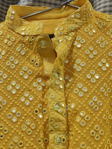 Mustard Yellow Embellished Kurta