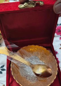 Golden Bowl With Spoon