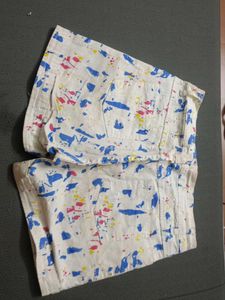 New White Stretchable Shorts