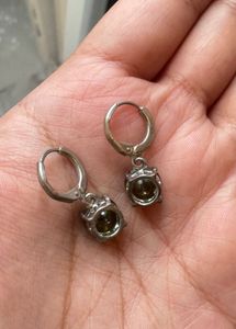 925 Silver Peridot Drop Earrings