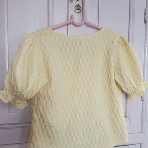Cute Yellow Puff Sleeve Top