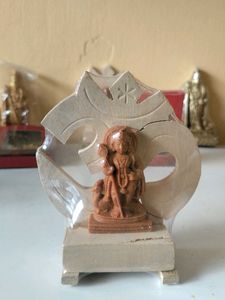 Wooden Lord Murugan Statue with Om