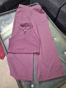 Purple Crop Top &amp; Pant Set