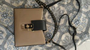 Tan &amp; Black Crossbody Bag