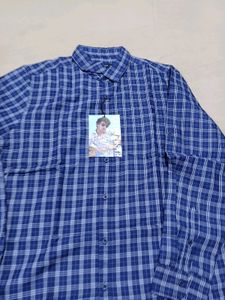 Highlander Men&#39;s Blue Checked Shirt, XL SIZE