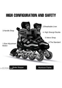 Black Inline Skates - Size Adjustable