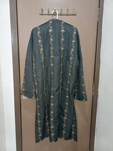 Kurta Chudidar Set (Black With Work)