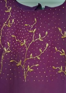 Georgette Draped Kurta with Gold Sequin Embroidery