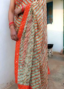 Mirror Work Saree