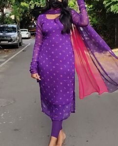 Purple Printed Salwar Kameez