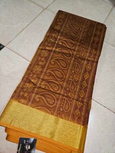 Brown Cotton Saree
